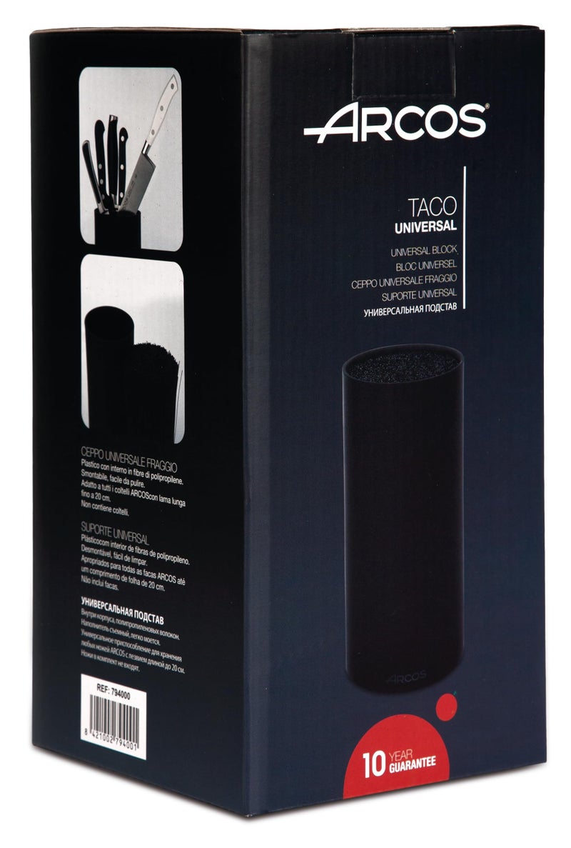 ARCOS Universal Knife Block Set Without Knives up to 8 Inch. Made of thermoplastic Elastomer. Series Tacos Universales. Black - Image 3